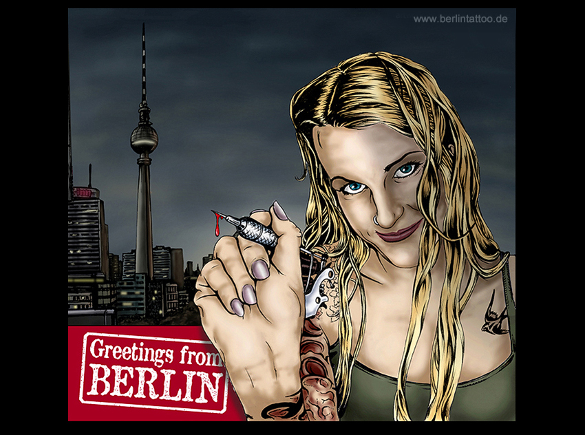 berlin tattoo, comic style by Sucker